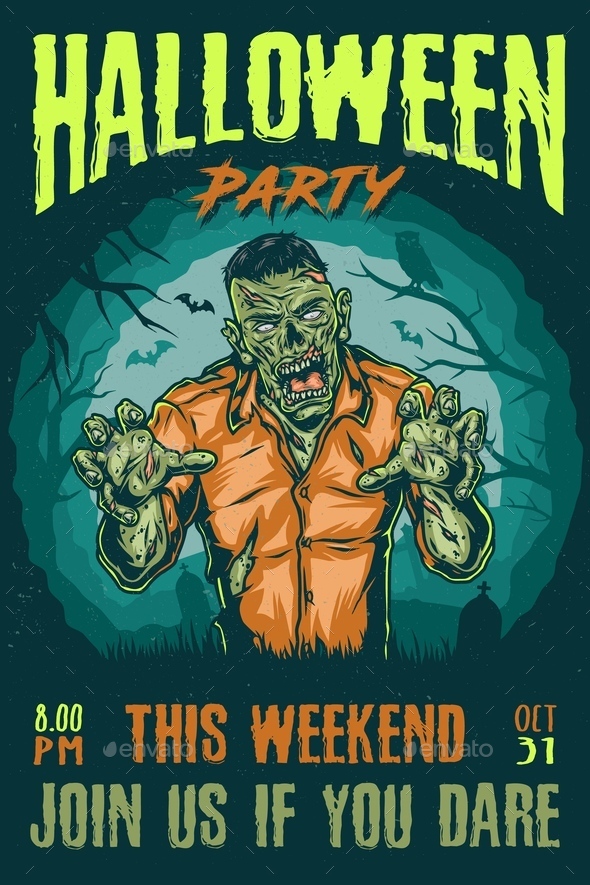 Halloween Party Colorful Advertising Poster