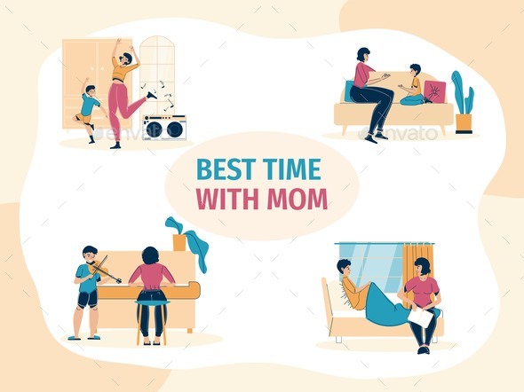 Mother Son Best Time Together Motivation Scene Set