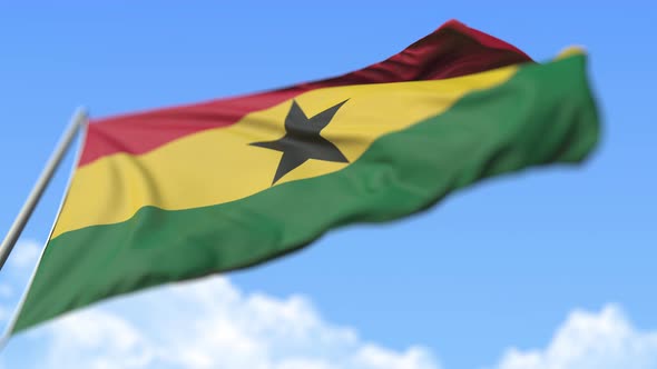 Waving National Flag of Ghana