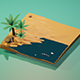 Low Poly Beach Scene w/Camera & Lighting Scene - 3DOcean Item for Sale