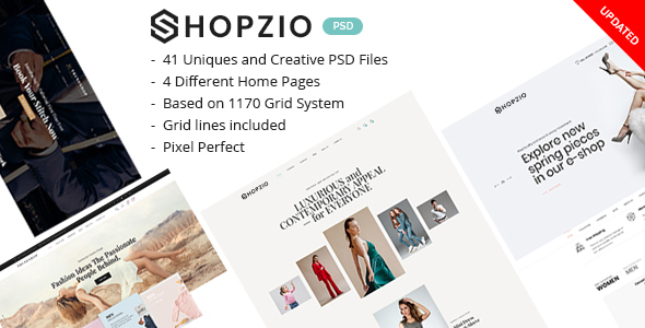 SHOPZIO - eCommerce PSD Template