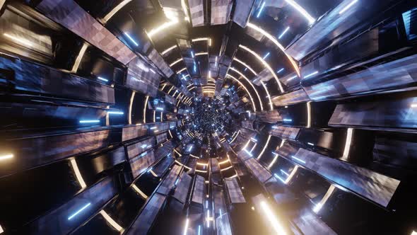 Speed Light Tunnel In Station 01 HD