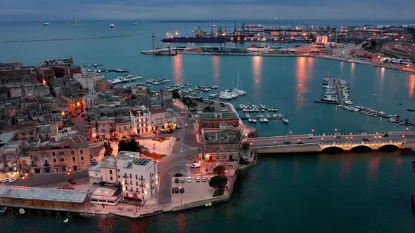 An aerial view of Taranto old town