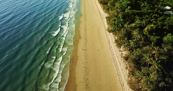 Aerial view of empty beach.