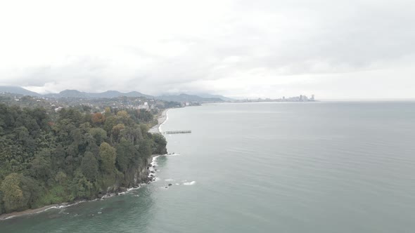 Aerial view of Green cape and Botanical garden in Batumi, Georgia