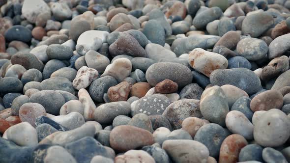 Beach Rocks In Pile Moving Shot