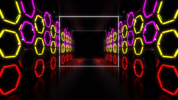 Hexagon Lights Tunnel Loop alt