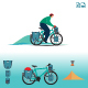 Vector set of touring bikes with saddlebag, frame bag, handlebar bag and tent. Road racing bicycles - GraphicRiver Item for Sale