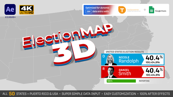 United States Election Map 3D