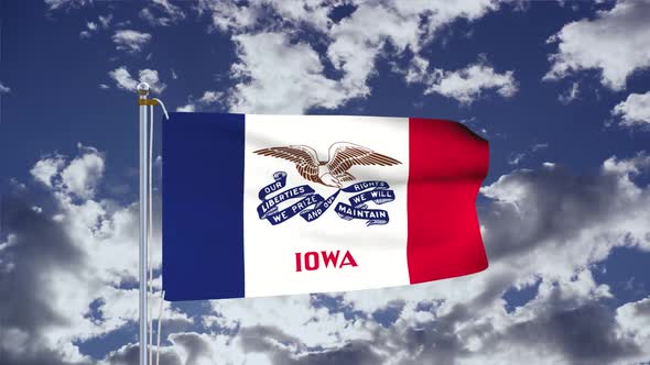 Iowa Flag Waving 4k
