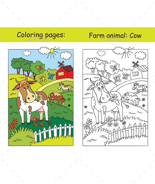 Coloring and color Cow