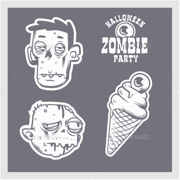 Halloween Party Design Template with Cartoon