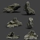 Collection of 6 low poly rocks - 3DOcean Item for Sale