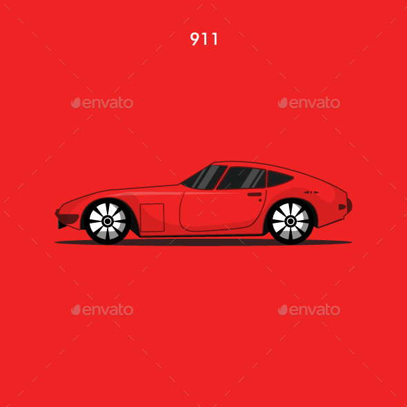 Red car vector