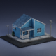 Low Poly Style - Blue House - 3DOcean Item for Sale
