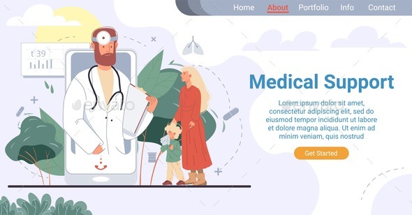 Online Pediatrician Medical Support Landing Page