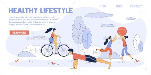 Healthy Family Lifestyle Motivation Landing Page