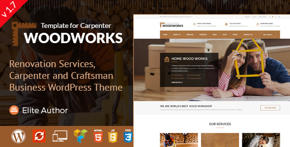 Wood Works - Carpenter and Craftsman Business WordPress Theme