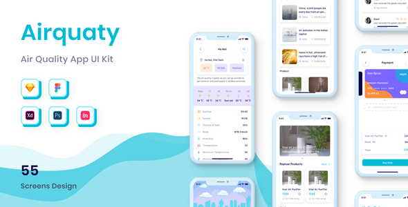 Airquaty - Air Quality App UI Kit