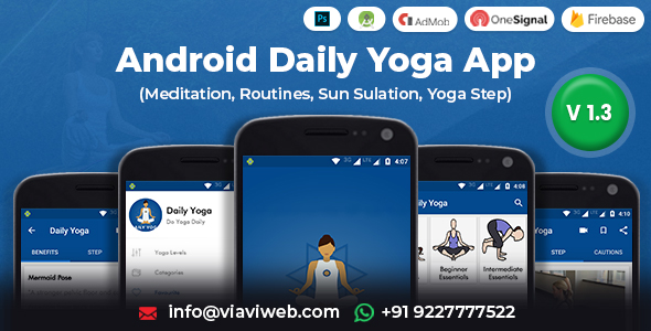 Android Daily Yoga App (medytacja, rutyna, Sun Sulation, Yoga Step)