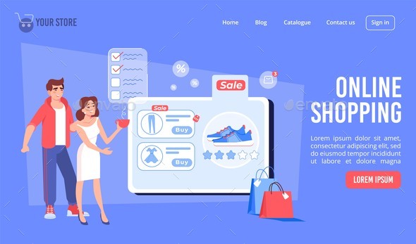 Online Shopping in Internet Store Landing Page