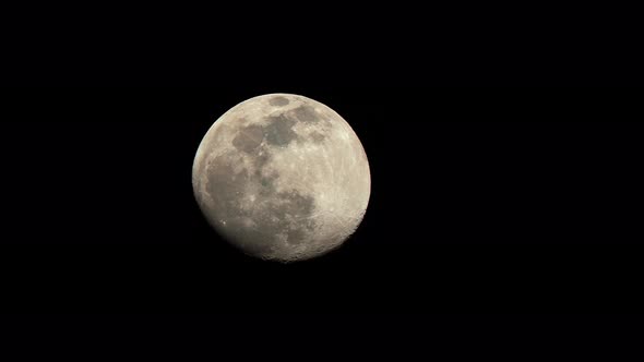 Natural Night Background with Dark Sky and Full Moon Earth Satellite