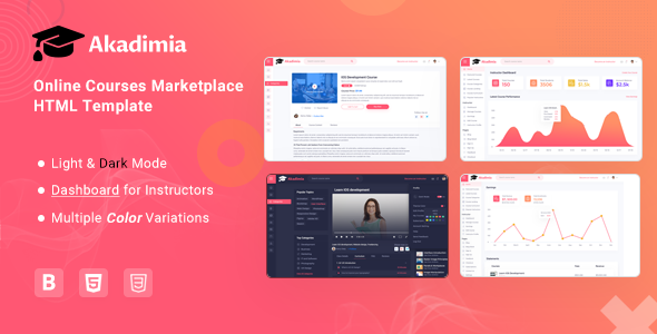Akadimia – Online Courses Marketplace HTML Template