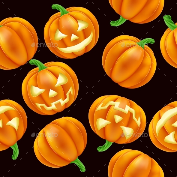 Halloween Pumpkin Pattern Seamless Background