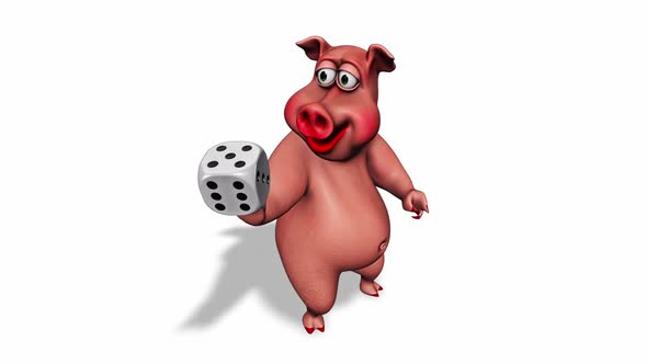 Fun 3D Pig Show Game  Looped on White