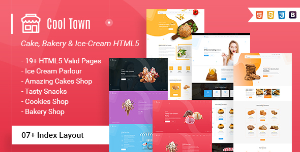 Cool Town | Ice Cream, Cakes & Cookies Bakery HTML5 Template