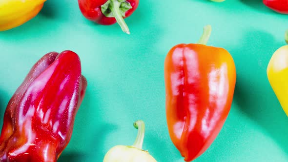 Sweet Juicy Ripe Bell Pepper Lies on a Pastel Background As a Natural Background