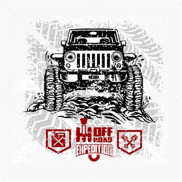 Jeep Wrangler - Suv Car on White - Elements for