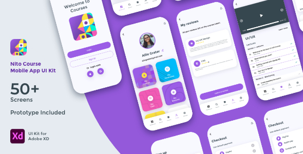 Nito Course Mobile App UI Kit