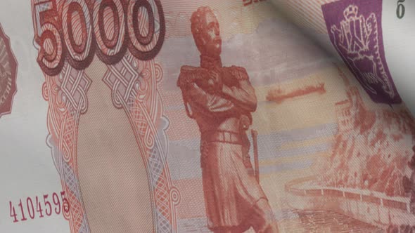 5000 Ruble Banknote. Looped Animation.