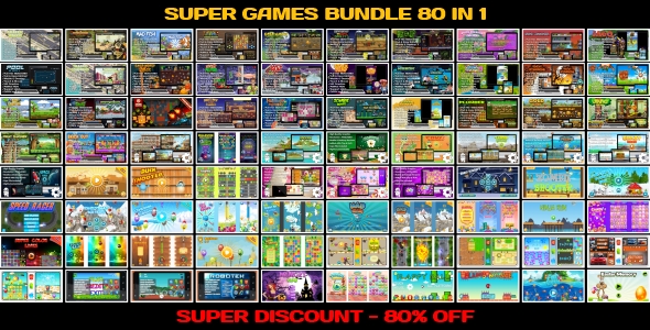 80 HTML5 GAMES!!! SUPER BUNDLE №4 (Construct 3 | Construct 2 | Capx)