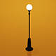Low Street Lamp Post w/Camera & Lighting Scene - 3DOcean Item for Sale