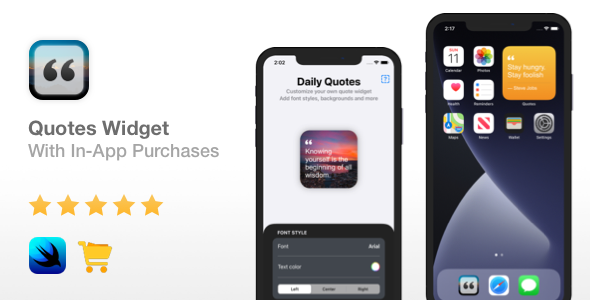 Quotes Widget - iOS 14 & In-App Purchases | Widget app | Xcode 12