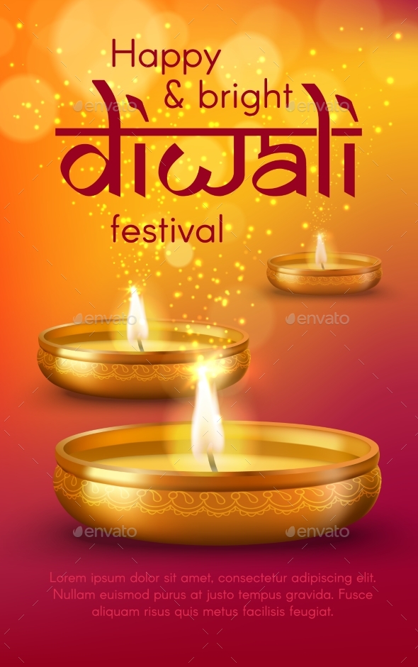 Diya Lamps of Diwali or Deepavali Indian Festival