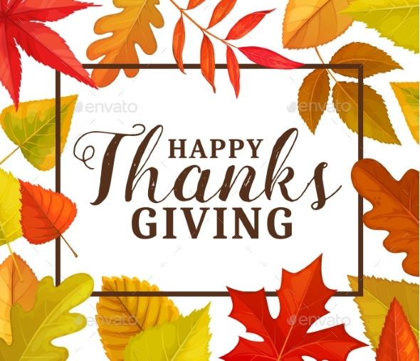 Happy Thanks Giving Vector Greeting Card, Frame