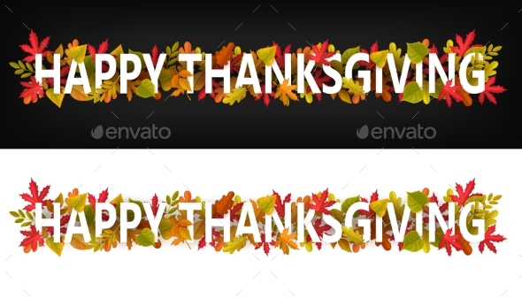 Happy Thanksgiving Vector Horizontal Banners.