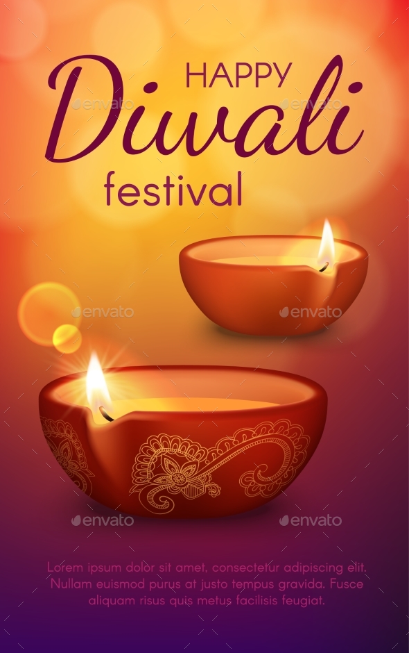 Diya Lamps of Diwali or Deepavali Light Festival