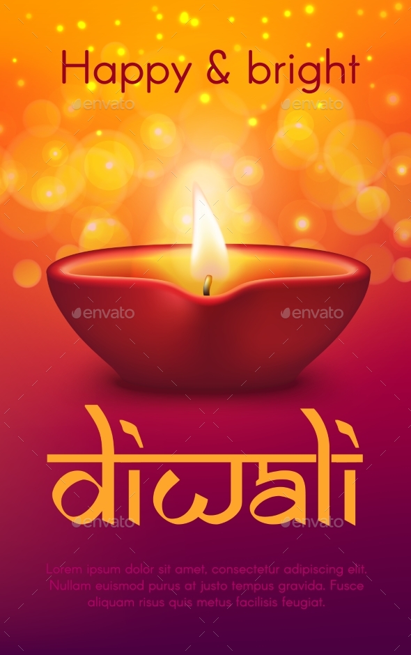 Diwali or Deepavali Indian Holiday Diya Lamp