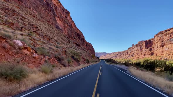 Driving through the amazing landscape near Moab Utah