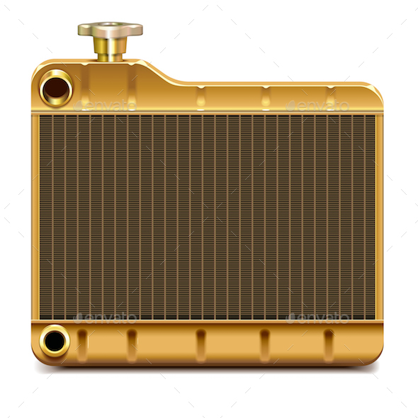 Vector Brass Car Radiator Icon
