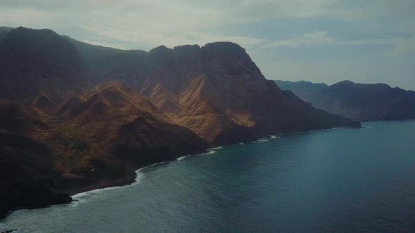 Aerial View of the of the Cliffs and Cliff By the Ocean