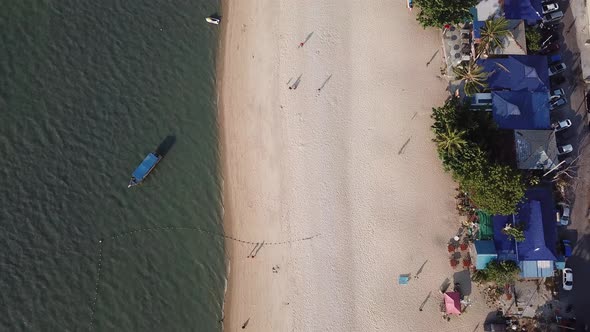 Aerial look down Batu Feringghi 