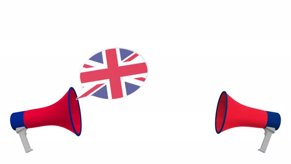 Flags of Norway and the United Kingdom on Speech Balloons