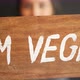 Vegan Girl Holding Wooden Sign - VideoHive Item for Sale