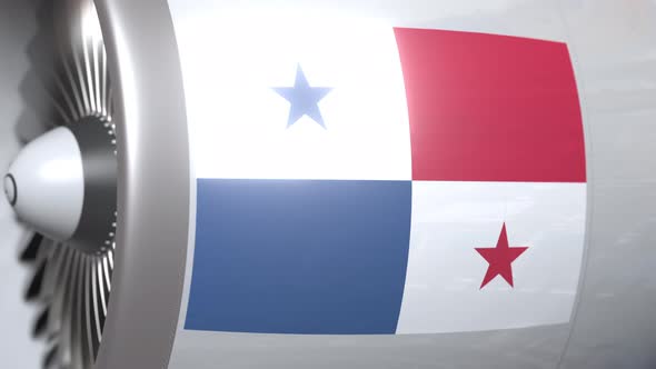 Airplane Engine with Flag of Panama