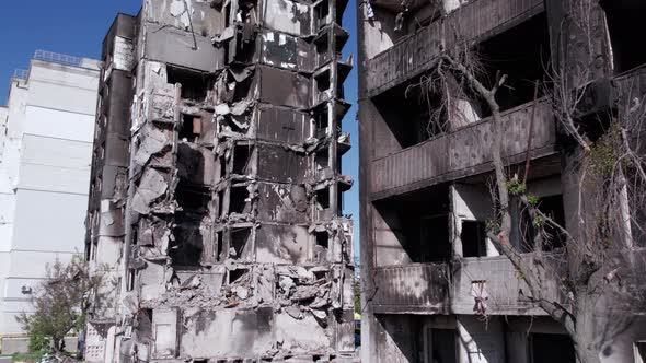 War in Ukraine  Destroyed Building in Borodyanka Bucha District